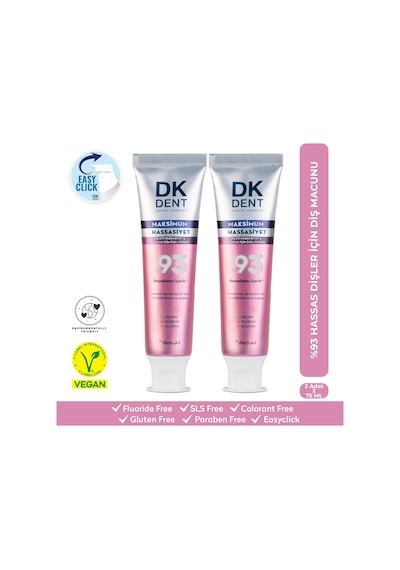 Dkdent %93 Maximum Hassasiyet Diş Macunu 75 Ml X 2 Adet Beyazlatma