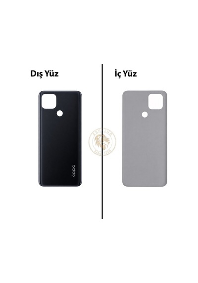 Oppo A15 Siyah Uyumlu Arka Kapak Arka Cam Batarya Pil Kapağı Lazer Kesim Back Cover Çok Renkli