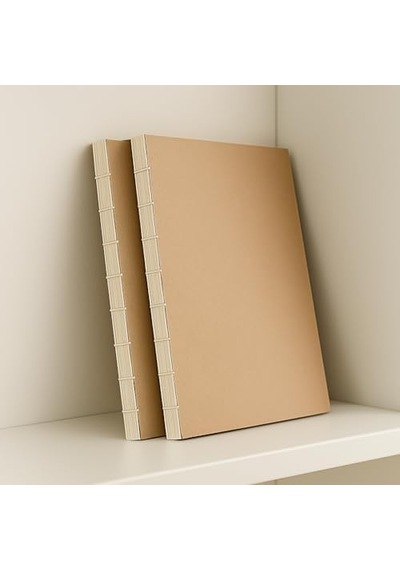 Özel Tasarım Kapaklı A4 Defter - 180 Derece Açılabilir, Sırtı Dikişli,%100 El İşçiliği, Ofis, Okul, Günlük Kullanım İçin İdeal Defter Noktalı Açık Gri