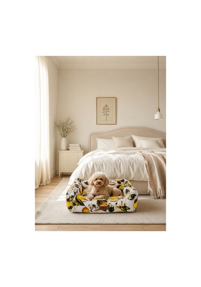 Kedi Ve Köpek Yatağı Kafa Destekli Kaydırmaz Taban Yıkanabilir Fermuarlı Minder %100 Boncuk Elyaf Sarı - 880946012 S