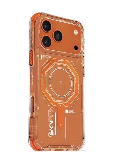 Apple Uyumlu iPhone 17 Pro Max Kılıf M-safe Şarj Özellikli Airbag Tasarımlı Magma Kapak Turuncu Turuncu