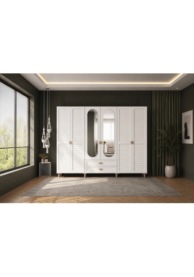 Anvalt 6 Kapılı Mdf Gardırop Çok Renkli Anvalt 6 Kapılı Mdf Gardırop Çok Renkli