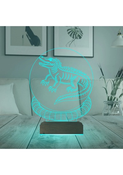 Luvivia Timsah Tasarım 3d Lamba - Masa Gece Lambası Şeffaf