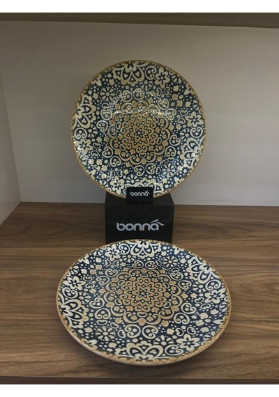 Büyük Düz / Servis Yemek Tabağı/bonna Mandala Desenli Büyük Düz Servis Tabağı Alhambra Gourmet Flat