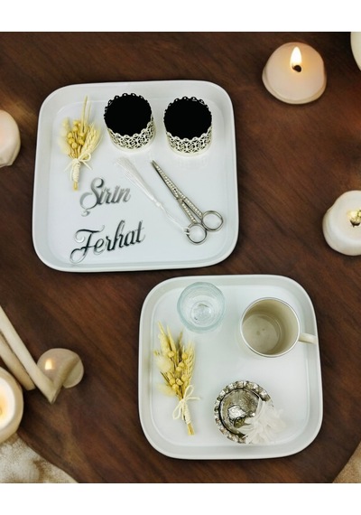 Bliss Porselen Söz Tepsisi Beyaz Beyaz