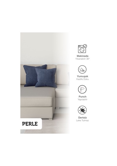 Br Perle Home Daily Series Uzay Mavisi Rengi Kırlent Yastık Kılıfı Uzay Mavisi
