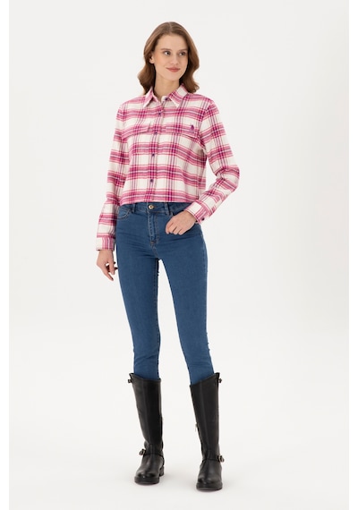U.s. Polo Assn. Kadın Menekşe Gömlek Desenli 50291115-vr037 Menekşe