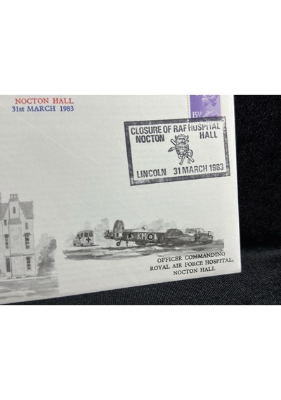 1983 İngiltere Kraliyet Hava Kuvvetleri The Closure Of Royal Air Force Hospital Nocton Hall Fdc İlk Gün Zarfı Limited Islak İmzalı