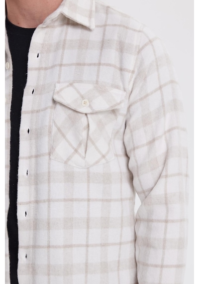 Tudors Erkek Slim Fit Dar Kesim Kareli Tek Cepli Oduncu Gömlek-41973 Çok Renkli