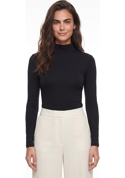 Onloox Kadın Siyah Siyah Viskon Dokuma Yarım Balıkçı Yaka Slim Fit Esnek Yapılı Uzun Kollu Basic Bluz Onloox Kadın Siyah Siyah Viskon Dokuma Yarım Balıkçı Yaka Slim Fit Esnek Yapılı Uzun Kollu Basic Bluz
