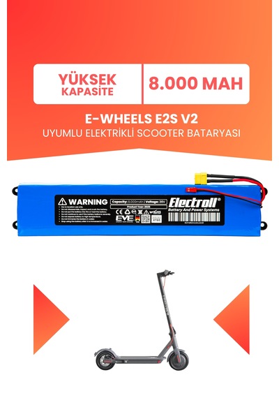 E-wheels E2s V2 Uyumlu Batarya Yüksek Kapasite 36v 8000mah Pil