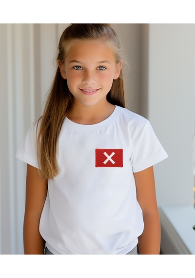 Aselinda Squid Game X Baskılı Tişört - Bisiklet Yaka Pamuklu Unisex Tişört Beyaz