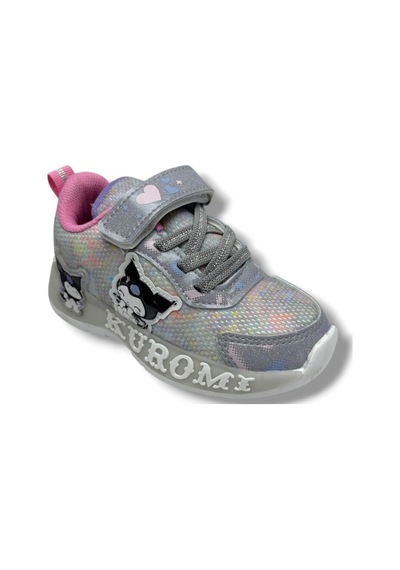 Cakgo Kuromi 724-26 Anorak Parlak Deri Anatomik Kız Çocuk Sneaker Gri Pembe 26-30 Gri