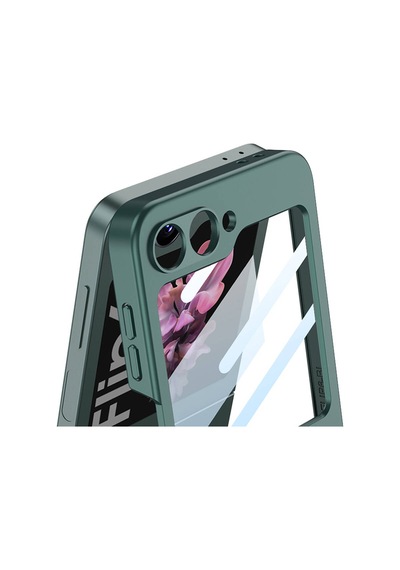 Samsung Uyumlu Galaxy Z Flip 6 Kılıf Cherena Z Harfli Yüzüklü Kıpta Kılıf Siyah