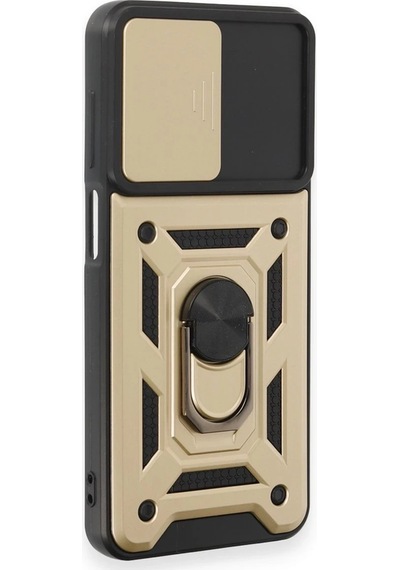 Uray Store Samsung Galaxy Uyumlu  M14 5g Kılıf Pars Lens Yüzüklü Silikon - Gold