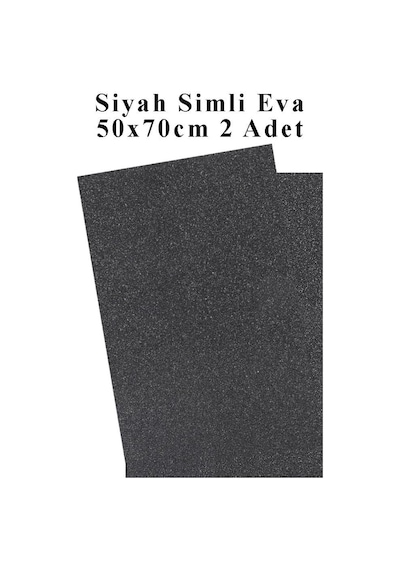 Siyah Simli Eva 50x70 Cm 2 Adet Simli Eva Süngeri Okul Kreş Anasınıfı Elişi Etkinlikleri