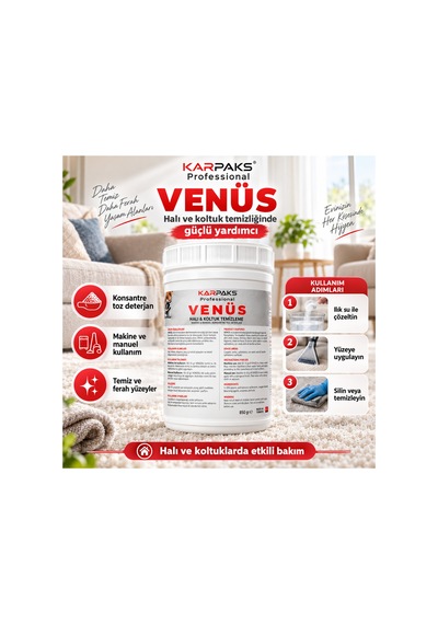 Profesyonel Halı Ve Koltuk Temizlik Seti Venüs + Force + Multi Sprey + Oxymax Güçlü Leke Çıkarıcı Paket