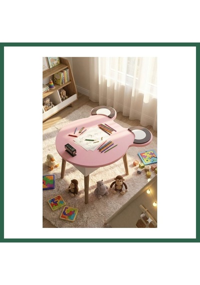 Bezos Happy Face Çocuk Masası Pembe Bzs01