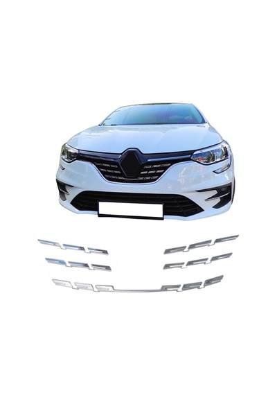 Megane 4 Krom Ön Panjur Makyajlı Kasa Pas Çelik 5 Parç.2021+++