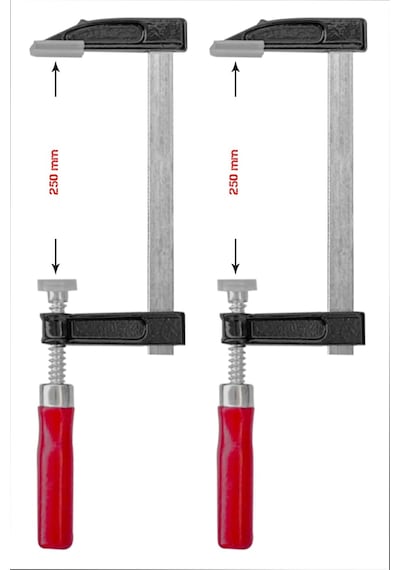Zephoo 2 Adet Çelik F Tipi Mobilyacı Işkencesi 50x250mm Ile 50x250 Mm Marangoz F Kelepçesi
