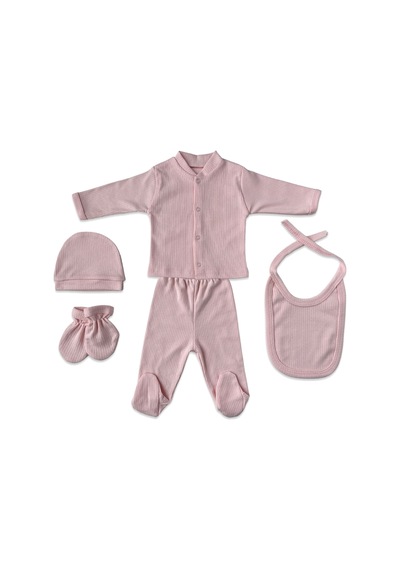 Babysena Kız Bebek Yenidoğan Pembe 5 Li Hastane Çıkışı Seti Yenidoğan Bebek Hediyesi Pembe