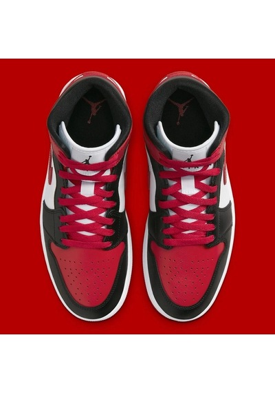 Nike Air Jordan 1 Mid 'bred Toe' Kadın Basketbol Ayakkabısı-sportxstore Kırmızı-siyah-beyaz