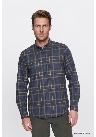 Wrangler Regular Fit Erkek Ekose Gömlek W2620052410 Lacivert