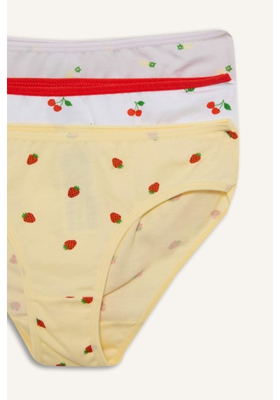 Defacto Meyve Desenli Penye 3lü Slip Külot Kız Çocuk H1488a826smwt34 Beyaz-wt34