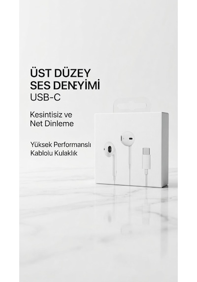 Premium USB-C Kablolu Kulaklık İçi Mikrofonlu HD Ses Tüm Type-C Telefon Tablet ve Bilgisayarlarla Uyumlu Premium USB-C Kablolu Kulaklık İçi Mikrofonlu HD Ses Tüm Type-C Telefon Tablet ve Bilgisayarlarla Uyumlu
