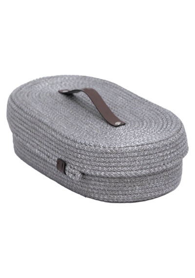 Oval Organizer Kapaklı Gri