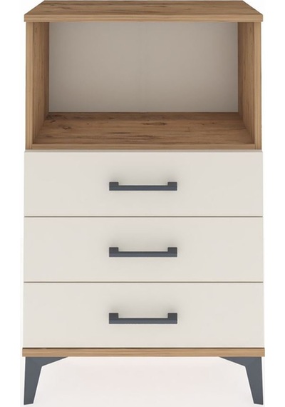 Arges Komodin Tek Raflı 3 Çekmeceli 60x30x96 Çam-aytaşı Atlas Çam