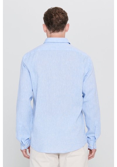 AC&Co / Altınyıldız Classics Erkek Mavı Comfort Fit Rahat Kesim Düğmeli Yaka Keten Gömlek Mavi AC&Co / Altınyıldız Classics Erkek Mavı Comfort Fit Rahat Kesim Düğmeli Yaka Keten Gömlek Mavi