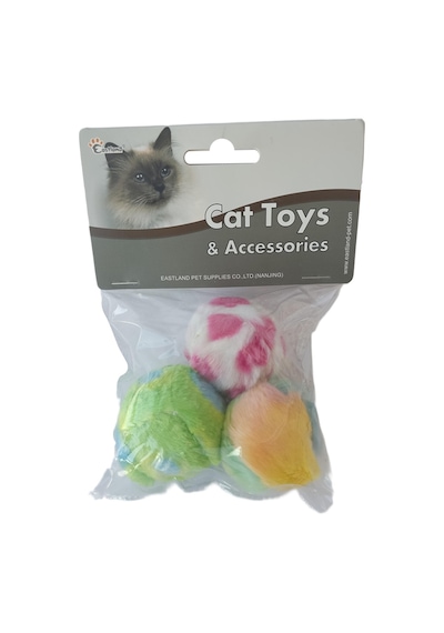 Eastland - 573 - 3lü Top Kedi Oyuncağı Tıkırtılı - Csmo-tex - 4cm Çap