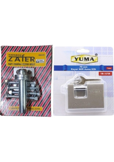 Kapı Emniyet Rezesi Kilit Aparatı K221 Ve Yuma Asma Kilit 70 Mm