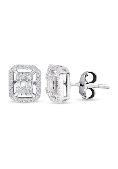 Modern Tasarım 0.55 Ct Baget Kare Tektaş Küpe N11.111