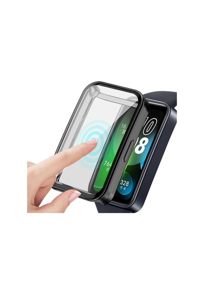 Samsung Galaxy Fit3 İle Uyumlu Silikon Kasa Ekran Koruyucu 360 Tam Kapatan Çerceve Pc Kasa Koruma Silikon Çerçeve Siyah Çok Renkli