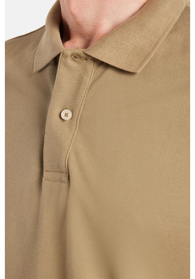 Tudors Erkek Slim Fit Dar Kesim %100 Pamuk Haki Polo Yaka Tişört-32796 Haki
