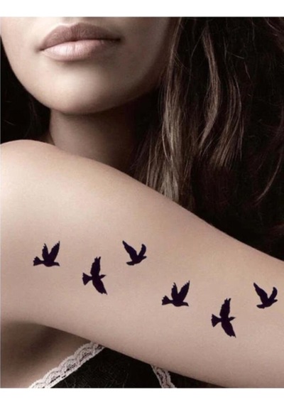 Uçan Kuşlar Geçici Dövme,tattoo,kol,bel,el,sırt,omuz,göğüs Dövmesi