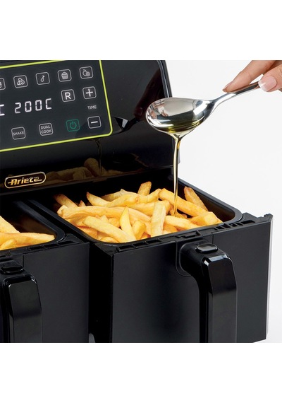 Ariete Dual Airyfryer Siyah 8 L XXXL 1700W Çift Hazneli Sıcak