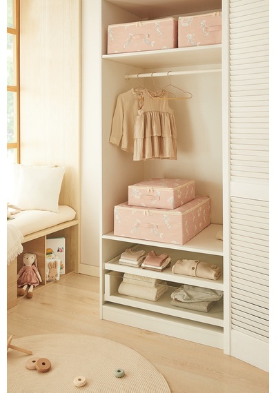 Ocean Home Textile Çocuk Odası Deniz Kızı Destekli Kutu Hurç 45 X 55 X 18 Cm Pembe