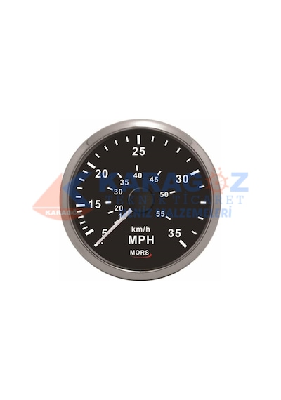 MORS SÜRAT GÖSTERGESİ 35MPH SİYAH 100MM 12-24V HORTUM VE PİTOTLU
