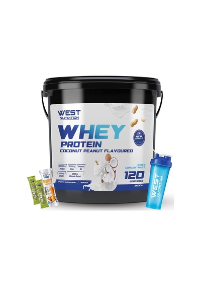 Whey Protein Tozu 3600 Gr 120 Servis Hindistan Cevizi&yer Fıstığı Ahududu