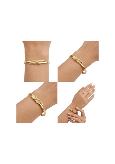 Kadın Gold Yeşil Baget Taşlı Ayarlanabilir Yüzük - Premium Çelik Zirkon Taşlı