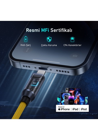 Aohi The Future Silky 2,6m 480mbps 240w Pd 3.1 Mfı Lisanslı Süper Hızlı Şarj/data Kablo, Youth 140w