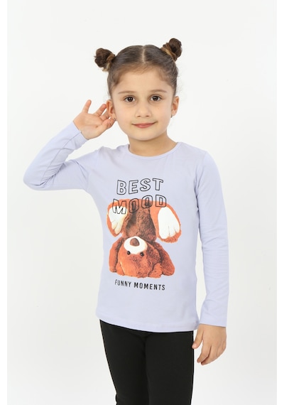 Toontoy Kids Toontoy Kız Çocuk Best Mood Ayıcık Baskılı Tişört Mavi