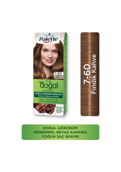 Kalıcı Doğal Renkler Saç Boyası 7-60 Fındık Kahve