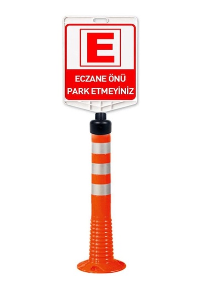 Eczane Önü Park Etmeyiniz Uyarı Levhalı Sarı Delinatör Seti