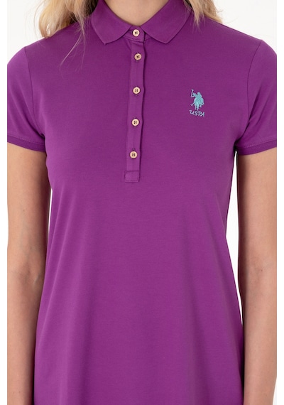 U.S. Polo Assn. Kadın Menekşe Polo Yaka Mini Boy Örme Elbise 50300881-VR037