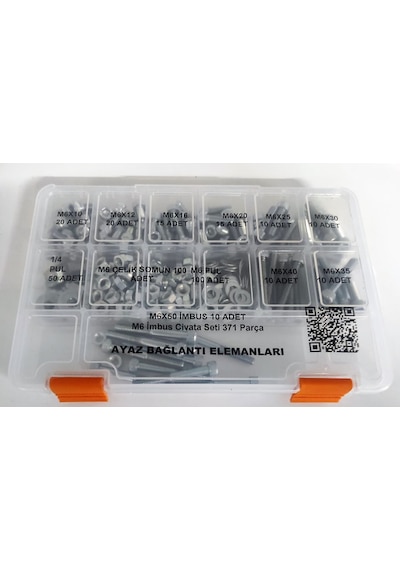 Ayaz M6 Imbus Civata Seti 371 Parça Dın 912 Alyan Dolu Dolu Set