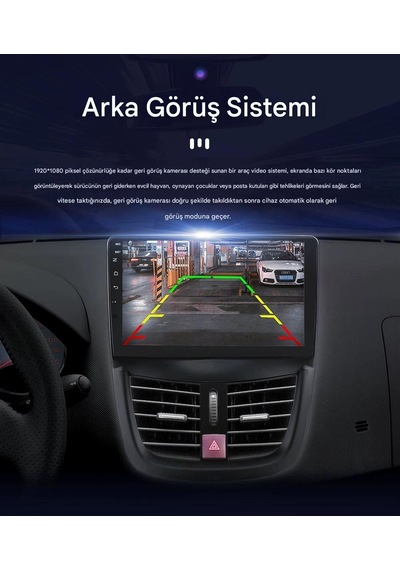 Otolas 2009-2013 Peugeot 207 Için 8+128gb, 10 Inç Carplay Destekli, Kameralı Multimedya Navigasyon Ekranı 10"
